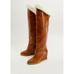 Mango Bovine leather boots new in box high leg